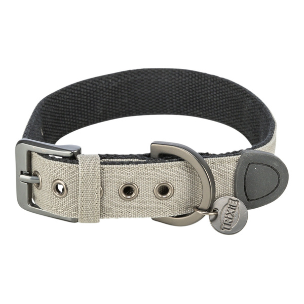 Trixie CityStyle, obroża, dla psa, bawełna, jasnoszara, M: 35-42 cm/25 mm, szeroka