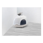 IMAC Ginger kuweta narożna dla kota biała/ciemno beżowa 52x52x445 cm
