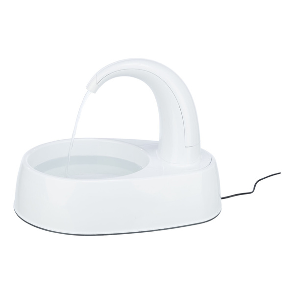 Trixie Curved Stream, poidło automatyczne, dla kota, białe, plastik, 2,5 l/25 × 24,5 × 35 cm