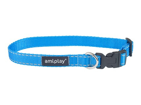 amiplay Obroża regulowana Reflective L 35-50x2cm Niebieski