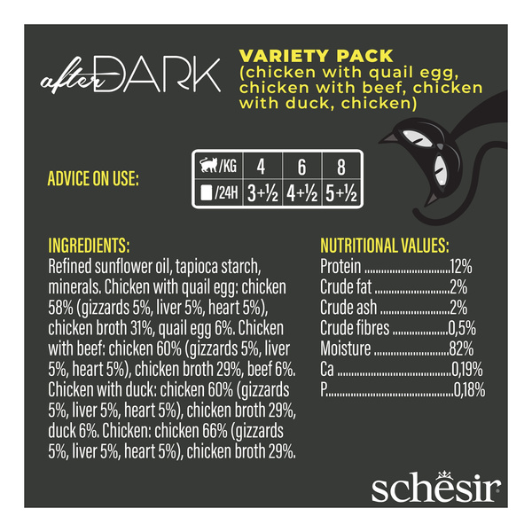 Schesir After Dark multipack karma mokra dla kota mix smaków 12x80 g