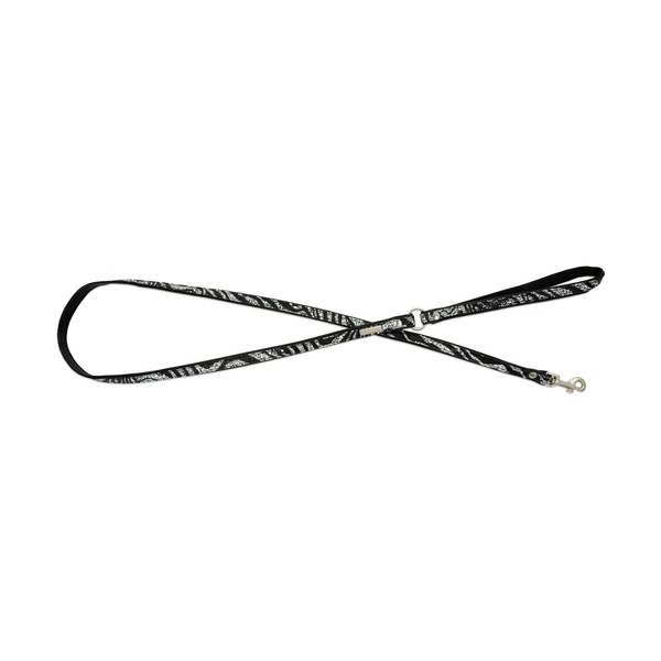 Barry King Smycz dla psa, Equilibre, Czarna Zebra, skórzana nikiel, 13mm/120cm