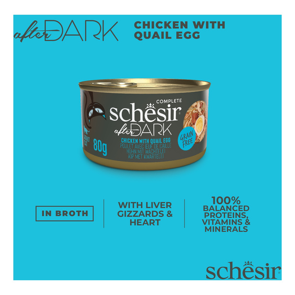 Schesir After Dark karma mokra dla kota kurczak w bulionie z jajkami przepiórczymi 80 g