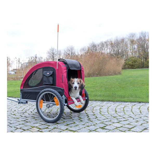 Trixie Przyczepka rowerowa, czerwono-czarna, M: 63 × 68 × 75/137 cm