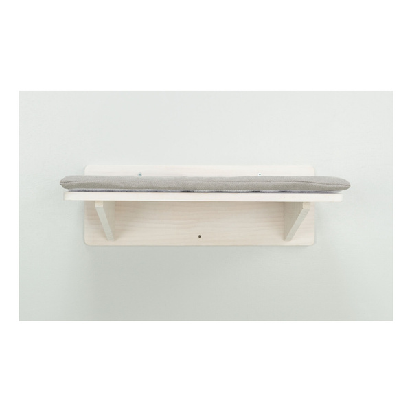 Trixie Platforma, dla kota, do montażu na ścianie, biała, drewno, 50 × 17.5 × 36.5 cm, z poduszką