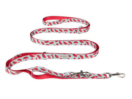 amiplay Smycz regulowana 8in1 BeHappy M 200-400x2cm Watermelon