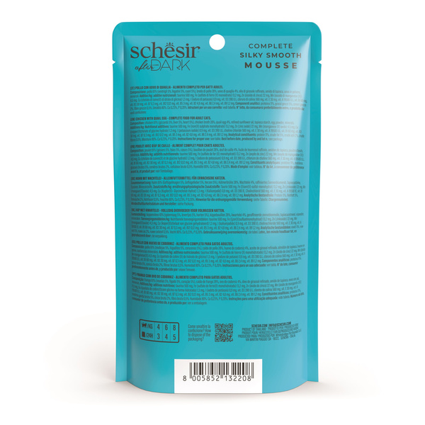 Schesir After Dark Velvet Mousse karma mokra dla kota kurczak z jajkami przepiórczymi 80 g