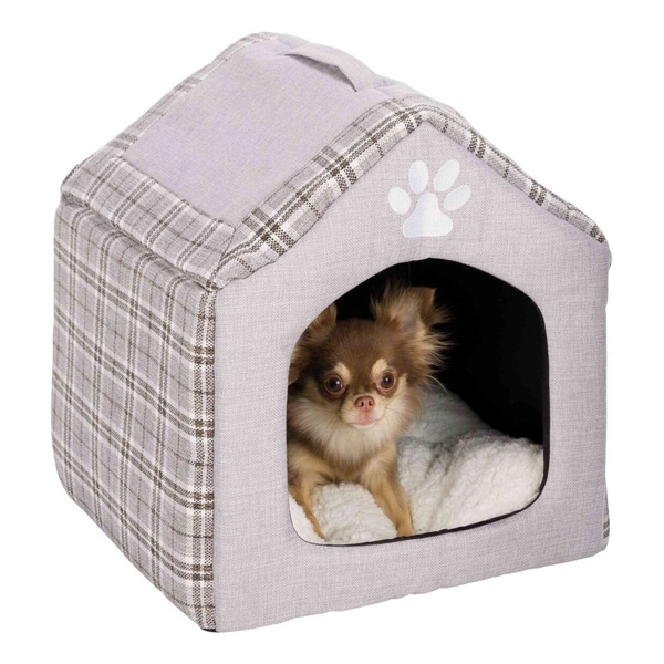 Trixie Legowisko zamknięte Silas, 40 × 45 × 40 cm, szare/kremowe