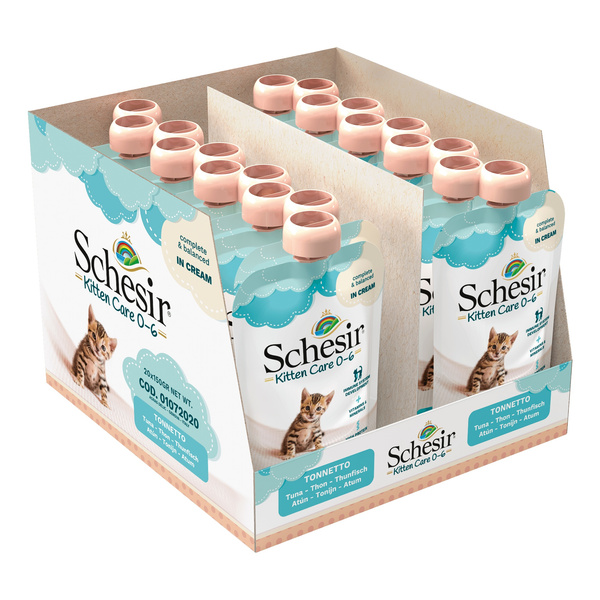 Schesir Kitten Care 0-6 karma mokra dla kociąt pasta z tuńczyka 150 g