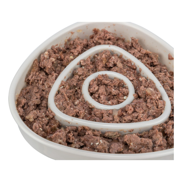 Trixie Slow Feeding, miska, dla kota, szara, plastik/TPR, 0,35 l/15×15 cm, spowalniająca jedzenie