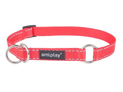 amiplay Obroża półzaciskowa Reflective XL 40-60x2,5cm Czerwony