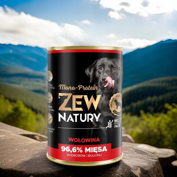 Mokra Karma Dla Psa Wołowina Puszka 400g Zew Natury MONO-PROTEIN