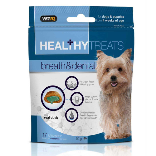 Vetiq Przysmaki dla szczeniąt i psów świeży oddech i zdrowe zęby Healthy Treats 70g