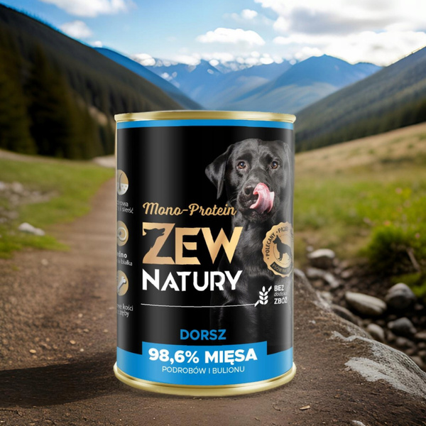 Karma dla Psa Mokra ZEW NATURY 800g Dorsz Cała Ryba dla Dorosłych Psów