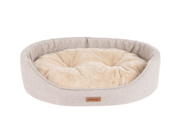 amiplay Legowisko owalne Como S 46x38x13cm Beżowy