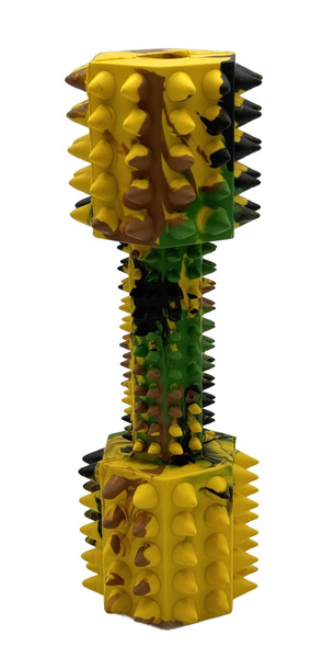 Mr. Pretzel Zabawka hantel gumowy z kolcami twardy dla psa 18cm