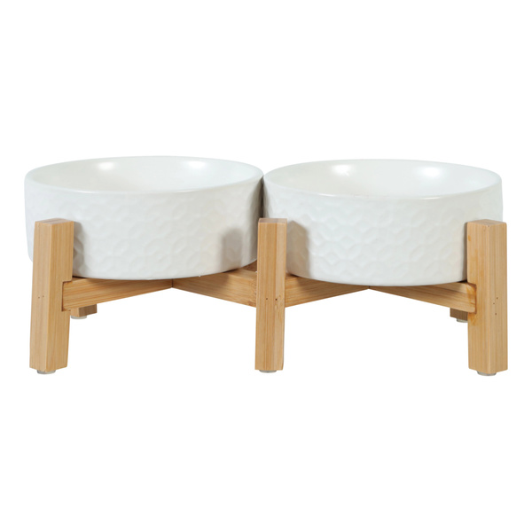 ZOLUX Miska ceramiczna dla psa i kota KERAMO DUO kol. biały 2 x 300 ml