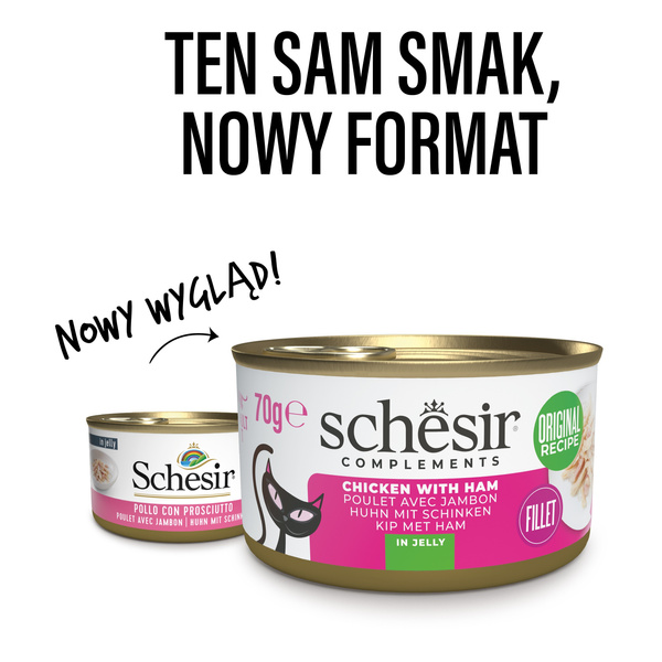 Schesir Complements karma mokra dla kotów kurczak z szynką w galarecie 70 g