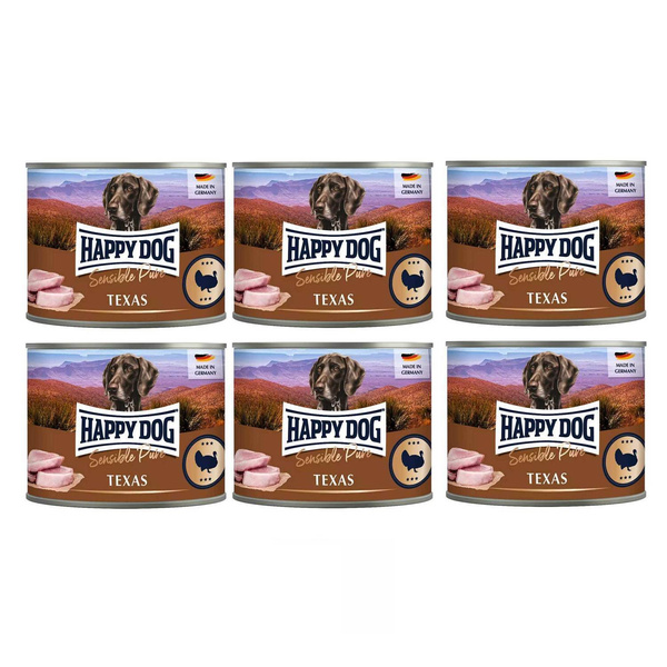 Happy Dog Sensible Pure Texas Indyk 100% 6 x 200g