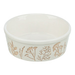 Trixie Miska, dla psa, ceramiczna, motyw roślinny, biała/taupe, 1,2 l/20 cm