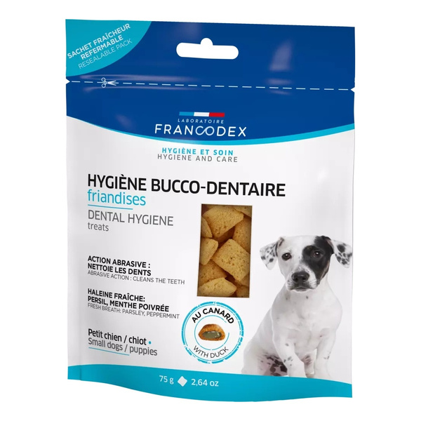FRANCODEX Przysmak dentystyczny dla szczeniąt i małych psów smak kaczki 75g
