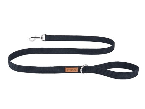 amiplay Smycz Cotton XL 140x3cm Czarny