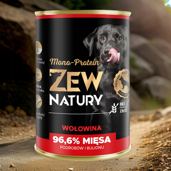 Mokra Karma Dla Psa Wołowina Puszka 400g Zew Natury MONO-PROTEIN