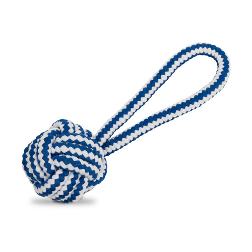 Barry King Zabawka, dla psa, sznur z kulą, biało-niebieski, 6,5 x 20 cm