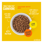 Schesir Born Carnivore karma sucha dla kotów dorosłych kurczak z jajkiem 255 g