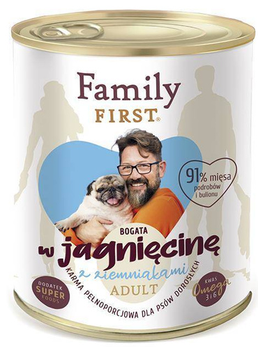 Family First JAGNIĘCINA z ziemniakami dla Psa 800g