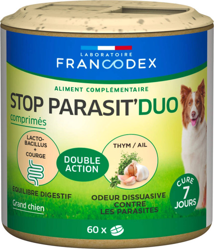 FRANCODEX Stop Parasit'Duo - ochrona przed pasożytami dla dużych psów 60 tabl.