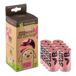 STARCHBAG Kompostowalne BIOworki na odchody 1 rolka x 15szt, kol. róż