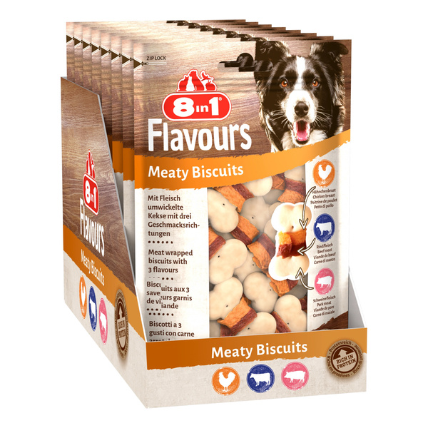 8in1 Przysmak dla psa mięsne ciasteczka FLAVOURS 100g
