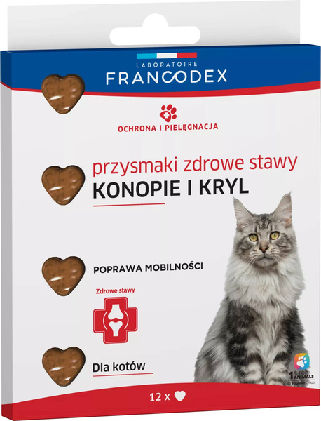 Francodex Przysmak dla kota na zdrowe stawy, kryl i olej konopny 12szt