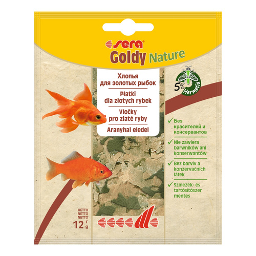 Sera Goldy Nature - saszetka 12 g płatki - pokarm dla złotych rybek