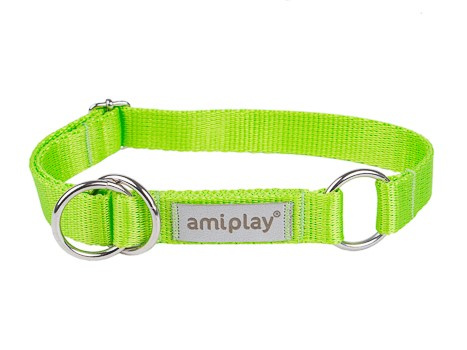 amiplay Obroża SAMBA półzaciskowa XL 40-60x2,5cm Zielony