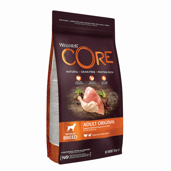 Wellness Core Adult Original karma sucha dla dorosłych psów średnich ras indyk i kurczak 1,8kg