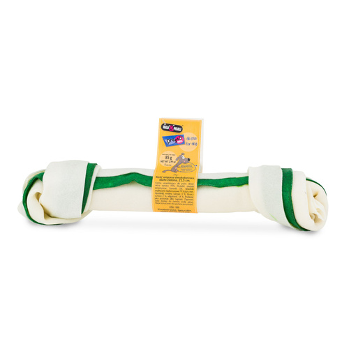 Kość wiązana dwukolorowa, biało-zielona 21, 5cm, 10szt/op, 850g/op, 10 op/karton