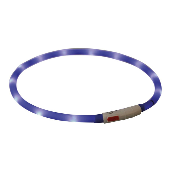 Trixie Obroża Opaska świecąca USB silikon XS-XL 70cm/10mm niebieski