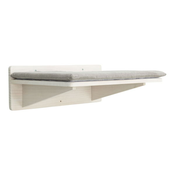 Trixie Platforma, dla kota, do montażu na ścianie, biała, drewno, 50 × 17.5 × 36.5 cm, z poduszką