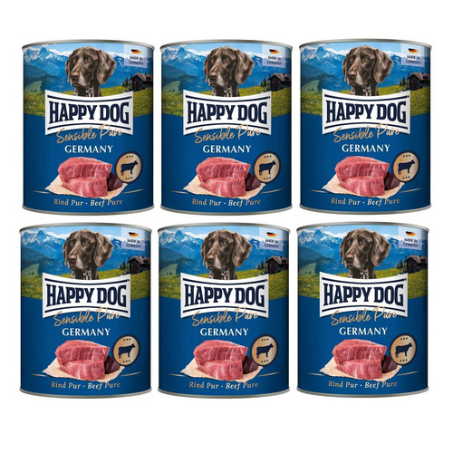Happy Dog Sensible Pure Wołowina 100% 6 x 800g