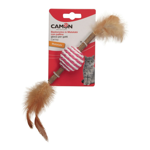 CAMON CAT TOY MATATABI Z KULĄ I PIÓRAMI AG114