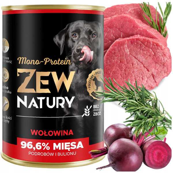 Mokra Karma Dla Psa Wołowina Puszka 400g Zew Natury MONO-PROTEIN