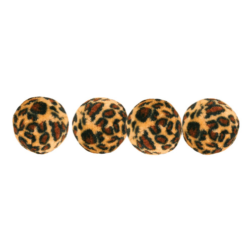 Trixie PIŁKI LEOPARD z dzwonkiem dla kota 4szt