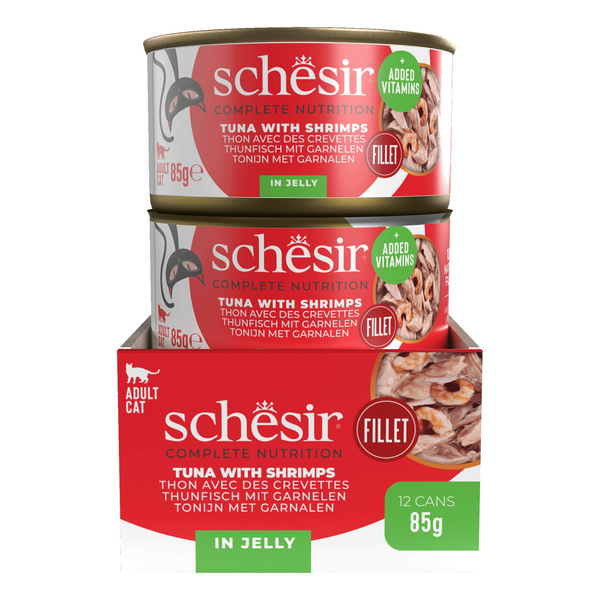 Schesir C&B karma mokra dla kotów tuńczyk z krewetkami w galarecie 85 g