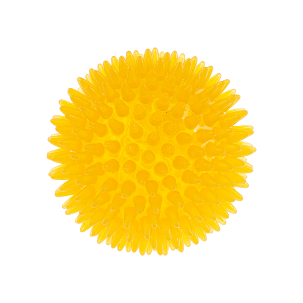 Flip Ball Kolorowa piszcząca piłka jeż dla psa żółta 10cm