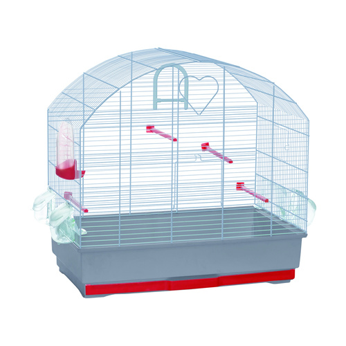 Panama Pet Klatka dla ptaków, ASSO DI CUORI , szaro-czerwony, 59,5 x 35,5 x 57,5 cm