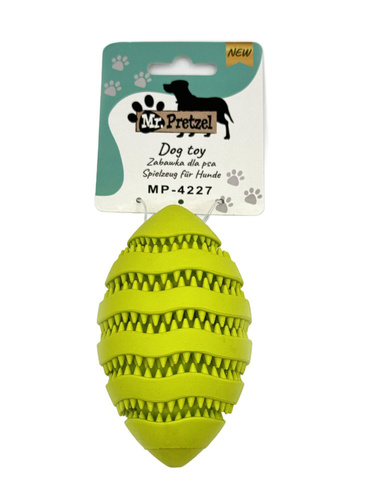 Mr. Pretzel Gryzak gumowy dla psa piłka rugby 11cm