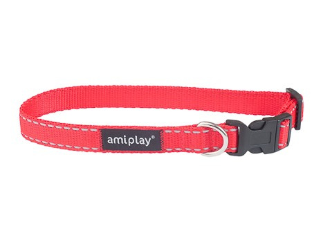 amiplay Obroża regulowana Reflective XL 45-70x2,5 Czerwony