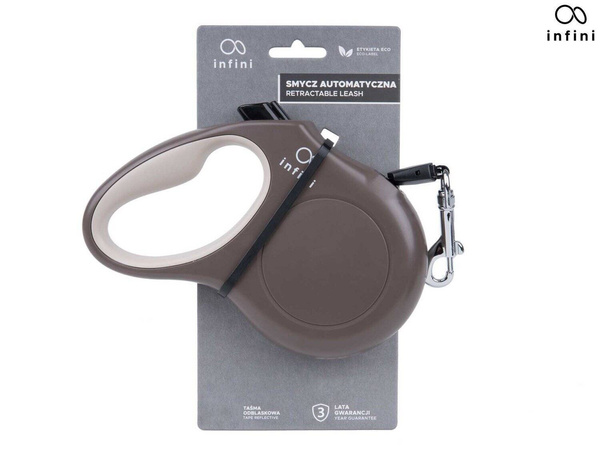 amiplay Smycz automatyczna Infini Freedom S 3m/ 12kg brązowy